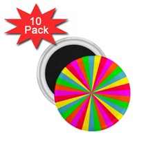 Neon Rainbow Mini Burst 1 75  Magnets (10 Pack) 