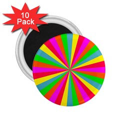 Neon Rainbow Mini Burst 2 25  Magnets (10 Pack)  by PodArtist