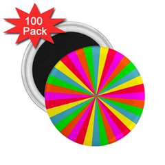 Neon Rainbow Mini Burst 2 25  Magnets (100 Pack)  by PodArtist