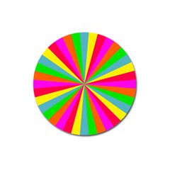 Neon Rainbow Mini Burst Magnet 3  (round) by PodArtist