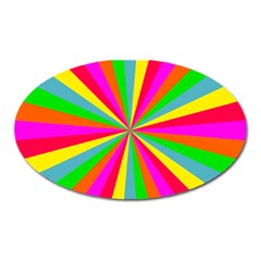 Neon Rainbow Mini Burst Oval Magnet by PodArtist