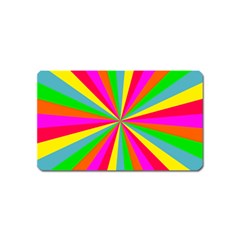 Neon Rainbow Mini Burst Magnet (name Card) by PodArtist