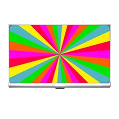 Neon Rainbow Mini Burst Business Card Holder by PodArtist