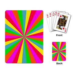 Neon Rainbow Mini Burst Playing Cards Single Design by PodArtist