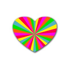 Neon Rainbow Mini Burst Heart Coaster (4 Pack)  by PodArtist