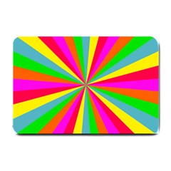 Neon Rainbow Mini Burst Small Doormat  by PodArtist