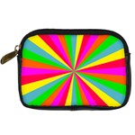 Neon Rainbow Mini Burst Digital Camera Leather Case Front