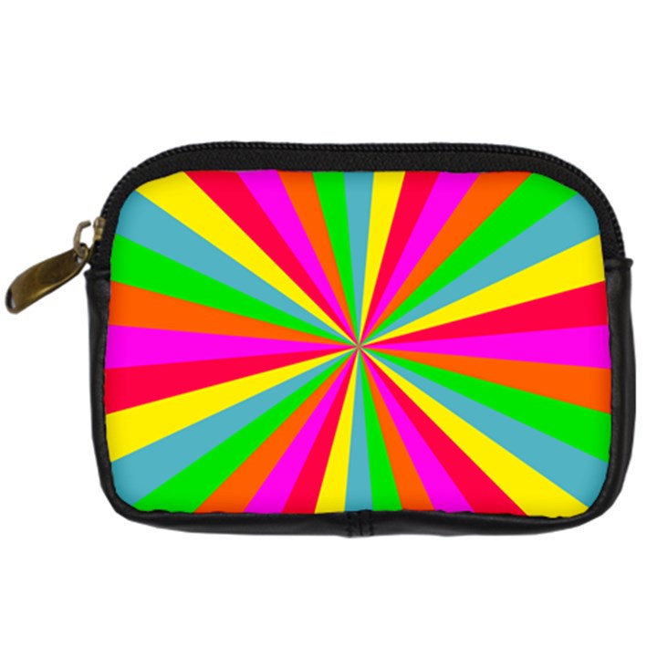 Neon Rainbow Mini Burst Digital Camera Leather Case