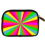 Neon Rainbow Mini Burst Digital Camera Leather Case Back