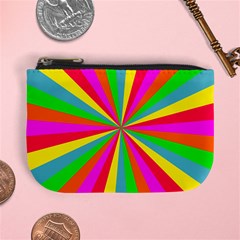 Neon Rainbow Mini Burst Mini Coin Purse by PodArtist