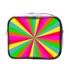 Neon Rainbow Mini Burst Mini Toiletries Bag (one Side) by PodArtist