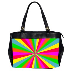 Neon Rainbow Mini Burst Oversize Office Handbag (2 Sides) by PodArtist