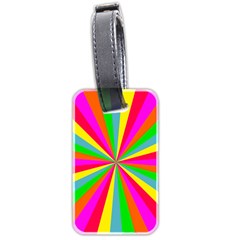 Neon Rainbow Mini Burst Luggage Tags (two Sides) by PodArtist