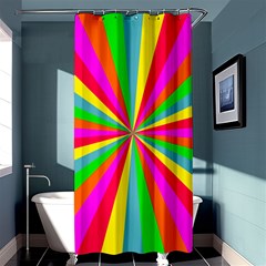 Neon Rainbow Mini Burst Shower Curtain 36  X 72  (stall)  by PodArtist