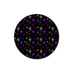 Colored Hand Draw Abstract Pattern Rubber Coaster (round)  by dflcprints