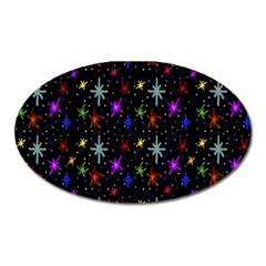 Colored Hand Draw Abstract Pattern Oval Magnet by dflcprints