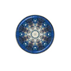 Painted Blue Mandala Flower On Canvas Hat Clip Ball Marker (4 Pack) by pepitasart