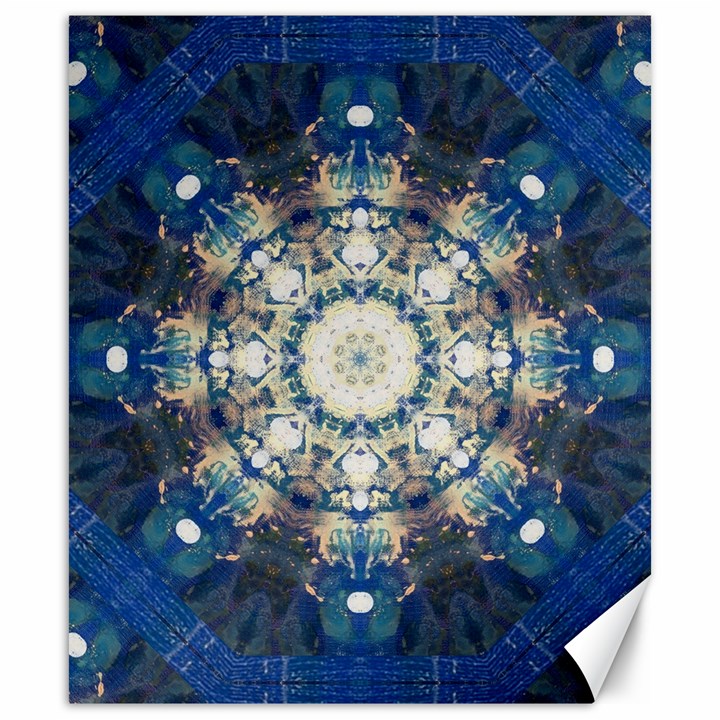 Painted Blue Mandala Flower On Canvas Canvas 20  x 24 