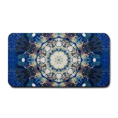 Painted Blue Mandala Flower On Canvas Medium Bar Mats by pepitasart