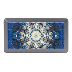 Painted Blue Mandala Flower On Canvas Memory Card Reader (mini) by pepitasart