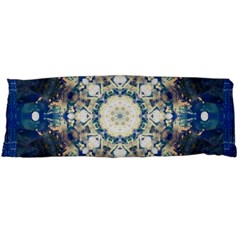 Painted Blue Mandala Flower On Canvas Body Pillow Case (dakimakura) by pepitasart