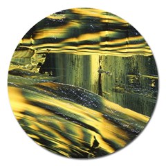 Yellow Dog Magnet 5  (round) by WILLBIRDWELL