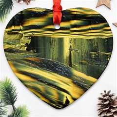 Yellow Dog Heart Ornament (two Sides) by WILLBIRDWELL