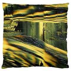 Yellow Dog Large Cushion Case (two Sides) by WILLBIRDWELL