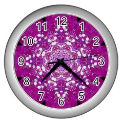 Wonderful Star Flower Painted On Canvas Wall Clock (silver) by pepitasart