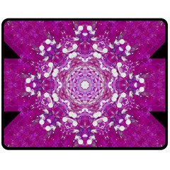 Wonderful Star Flower Painted On Canvas Fleece Blanket (medium)  by pepitasart