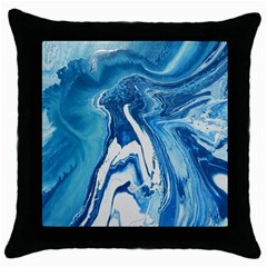 Tsunami Throw Pillow Case (black) by WILLBIRDWELL