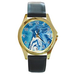 Tsunami Round Gold Metal Watch by WILLBIRDWELL