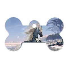 Wonderful Wild Fantasy Horse On The Beach Dog Tag Bone (two Sides) by FantasyWorld7