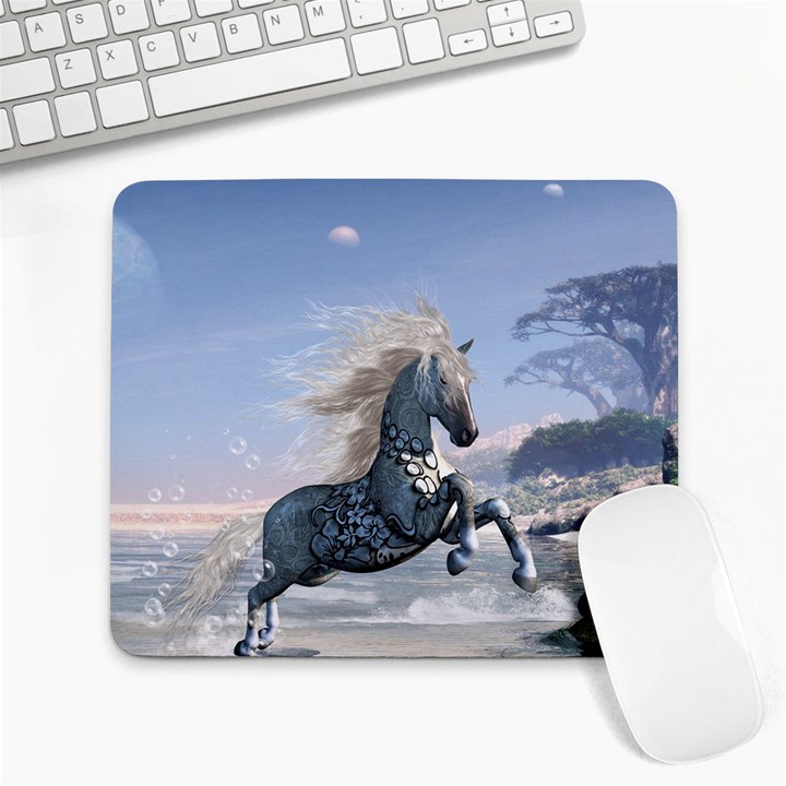 Wonderful Wild Fantasy Horse On The Beach Large Mousepads