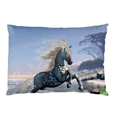 Wonderful Wild Fantasy Horse On The Beach Pillow Case by FantasyWorld7