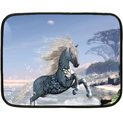 Wonderful Wild Fantasy Horse On The Beach Fleece Blanket (mini) by FantasyWorld7