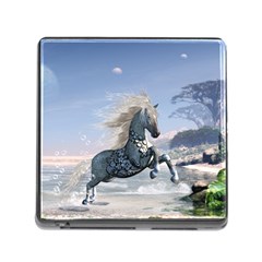 Wonderful Wild Fantasy Horse On The Beach Memory Card Reader (square 5 Slot) by FantasyWorld7