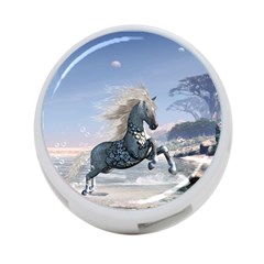 Wonderful Wild Fantasy Horse On The Beach 4-port Usb Hub (one Side) by FantasyWorld7