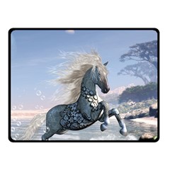 Wonderful Wild Fantasy Horse On The Beach Fleece Blanket (small) by FantasyWorld7