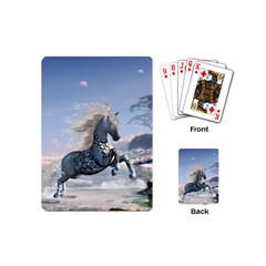 Wonderful Wild Fantasy Horse On The Beach Playing Cards (mini) by FantasyWorld7