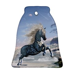 Wonderful Wild Fantasy Horse On The Beach Ornament (bell) by FantasyWorld7