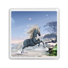 Wonderful Wild Fantasy Horse On The Beach Memory Card Reader (square) by FantasyWorld7