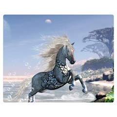 Wonderful Wild Fantasy Horse On The Beach Double Sided Flano Blanket (medium)  by FantasyWorld7