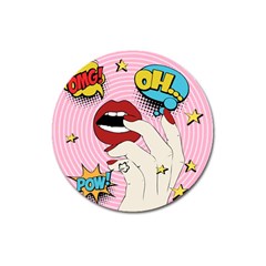 Pop Art   Magnet 3  (round) by Valentinaart