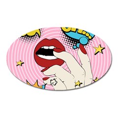 Pop Art   Oval Magnet by Valentinaart