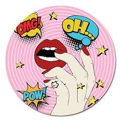 Pop Art   Magnet 5  (round) by Valentinaart