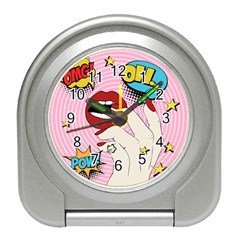 Pop Art   Travel Alarm Clock by Valentinaart