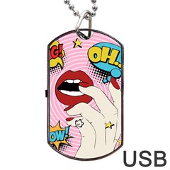 Pop Art   Dog Tag Usb Flash (one Side) by Valentinaart