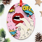 Pop Art   Oval Filigree Ornament (Two Sides) Front