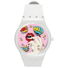 Pop Art   Round Plastic Sport Watch (m) by Valentinaart